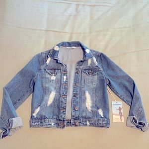 Distressed Highway Premium Denim Jean Jacket